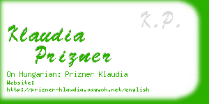 klaudia prizner business card
